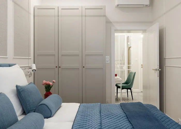 Sanhaus Apartments - Apartament Santorini - Dwie Sypialnie, Dwie Lazienki, Klimatyzacja * Sopot